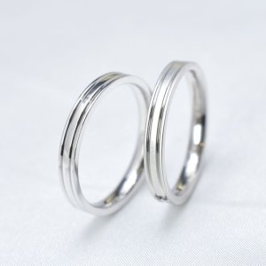 画像6: ステンレス 指輪 ブライダルペアリング高品質天然ダイヤモンド 【華奢ダブルラインペアリング 】 レーザー刻印可 両面刻印OK 金属アレルギー対応 サージカル ブライダル 結婚 【ダイヤモンド品質保証付】ギフト用にも人気 / ジーラブ (6)