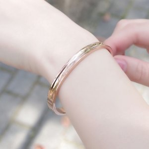 画像4: ウェーブバングル ピンクゴールドステンレス 誕生日クリスマスプレゼント 記念日 高品質 お祝い ギフト用 / ジーラブ (4)