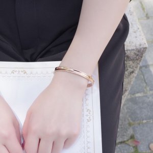 画像5: ウェーブバングル ピンクゴールドステンレス 誕生日クリスマスプレゼント 記念日 高品質 お祝い ギフト用 / ジーラブ (5)