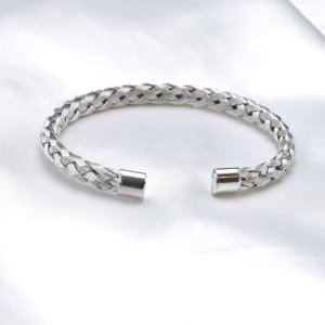 画像6: 夏のリゾートに / 編み上げバングル サージカルステンレスオープンバングル 誕生日クリスマスプレゼント 記念日 高品質 お祝い つけっぱなしOK ギフト用 / ジーラブ (6)