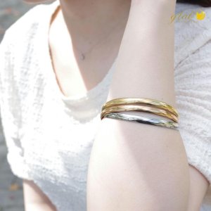 画像3: サージカルステンレスバングル 普段使いしやすい アクセサリー お祝い ３連トリニティ ブレスレット つけっぱなしOK / ジーラブ (3)