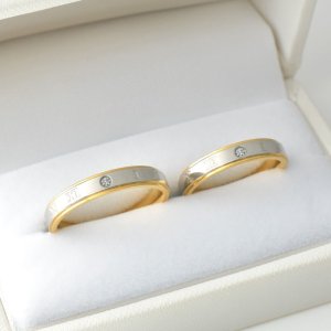 画像9: ステンレス 指輪 プレミアムローマリング 幸せな時を共に過ごすローマペアリング 刻印・誕生石 サージカル ゴールドカラー 金属アレルギー対応【ダイヤモンド品質保証付】ギフト用にも人気 / ジーラブ (9)