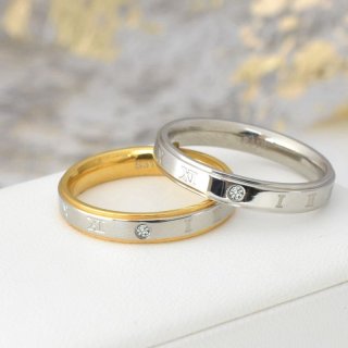 美しい輝き天然ダイヤモンドの金属アレルギー対応マリッジリング