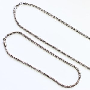 画像1: 長さが選べる  3.5mm フォックステール 35cm〜60cm 【長さ1cm単位対応】 つけっぱなしOK ネックレス チェーン サージカルステンレス 【chain-0044】 (1)