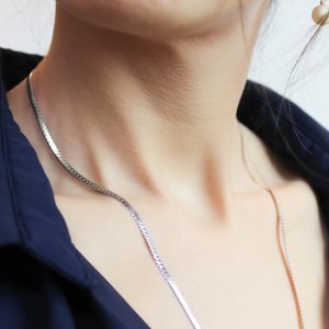 画像3: 3mm スネークチェーン 50cm つけっぱなしOK ネックレス チェーン サージカルステンレス 316L 金属アレルギー対応 【chain-0047】ギフト用 / ジーラブ (3)