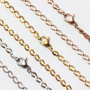 画像1: 3mm インフィニティ 35cm〜45cm 【長さ1cm単位対応】つけっぱなし ネックレス チェーン シルバー ピンクゴールド ゴールド サージカルステンレス 316L 金属アレルギー ジーラブ【chain-0059】 (1)