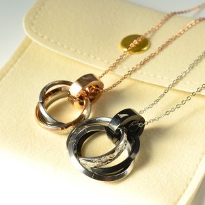 画像4: ハワイアンペア3連ネックレス イニシャル刻印 誕生石 サージカルステンレス 316L金属アレルギー対応 ラッピング ケースつきギフト用 / ジーラブ (4)