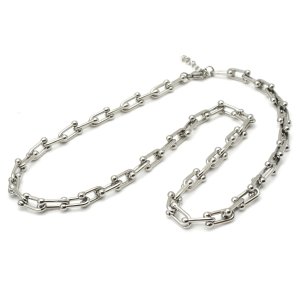 画像2: 7mm ハードウェア定番デザインU字ネックレス 35cm〜80cm 【選べる長さ】 ネックレス チェーン サージカルステンレス つけっぱなしOK メンズアクセ / ジーラブ (2)