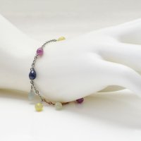 画像3: 【マハロ】 高品質 天然石 サファイア ドロップ マルチカラー オリジナル1点物ブレスレット 引き輪タイプ / 脱着式誕生石プレートチャーム 刻印可能 /ギフト/ 【M_10】 MAHALO ジーラブ