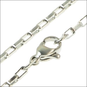 画像2: 2ミリ ボックスアズキ ステンレス 316L 普段使いしやすい アクセサリー お祝い ギフト用 / ジーラブ (2)