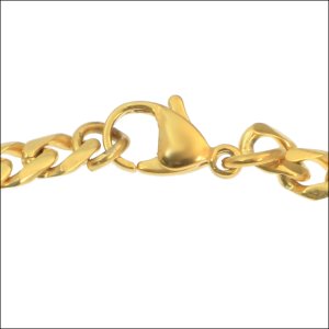 画像2: 5ミリ ゴールド6面カットキヘイチェーン ステンレス ブレスレット 普段使いしやすい アクセサリー お祝い 喜平ギフト用 / ジーラブ (2)