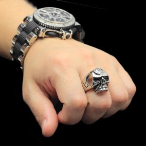 画像2: ステンレス 指輪 ドクロスカル髑髏キュービックジルコニア 金属アレルギー対応 アクセサリー / メンズハード / 316Ｌ /   金属アレルギー対応 アクセサリー 錆びないリング ギフト用にも人気 / ジーラブ (2)