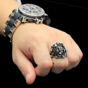 画像2: ステンレス 指輪 メデューサ ギリシャ神話 女神の ハード  リング / 316L /  金属アレルギー対応 アクセサリー 錆びないリング ギフト用にも人気 / ジーラブ (2)