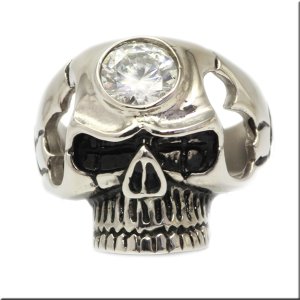 画像4: ステンレス 指輪 ドクロスカル髑髏キュービックジルコニア 金属アレルギー対応 アクセサリー / メンズハード / 316Ｌ /   金属アレルギー対応 アクセサリー 錆びないリング ギフト用にも人気 / ジーラブ (4)