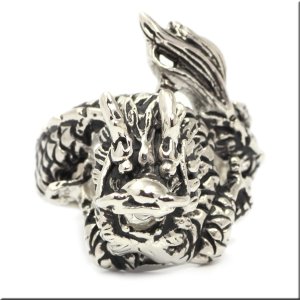 画像2: ステンレス 指輪 ドラゴン龍の 金属アレルギー対応 アクセサリー ハード サージカルリング / 316L / サージカル  錆びないリング ギフト用にも人気 / ジーラブ (2)