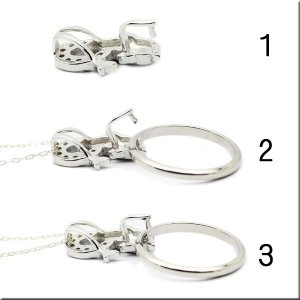 画像4: ドルフィンクリッカー / シルバー925 ホワイトゴールド コーティング キュービックジルコニア ペンダントトップ を取り外しできる パーツ クリッカー ギフト用 / ジーラブ (4)