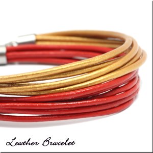 画像9: 11色3サイズから選べる本革レザーブレスレット + 脱着式 アンクレット アジャスター 2WAY 男女兼用 ギフト用 / ジーラブ (9)