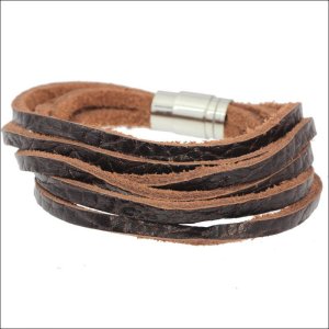 画像2: 6連 レザー ブレスレット 誕生日クリスマスプレゼント 記念日 高品質 お祝い 革 ステンレス メンズギフト用 / ジーラブ (2)