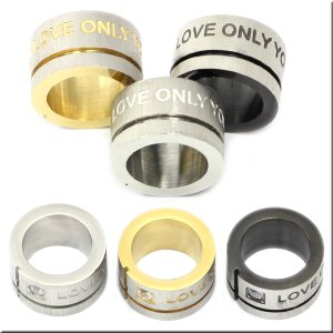 画像3: メッセージベビーリング ＬＯＶＥ ＯＮＬＹ ＹＯＵ（ブラック） ステンレスネックレストップ ギフト用 / ジーラブ (3)