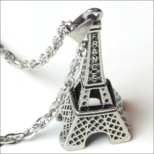 画像2: エッフェル塔 ペンダントトップ ステンレス ネックレス ヘッドギフト用 / ジーラブ (2)