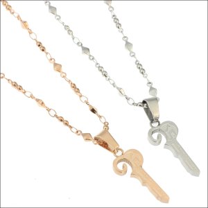 画像4: ノートキー（ピンク） サージカル ステンレス ネックレス トップ ギフト用 / ジーラブ (4)