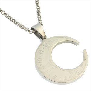 画像5: ローマコンパス （シルバー＆ブラック）ペア ペンダントトップ ステンレス ギフト用 / ジーラブ (5)