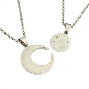 画像4: ローマコンパス （シルバー＆ブラック）ペア ペンダントトップ ステンレス ギフト用 / ジーラブ (4)