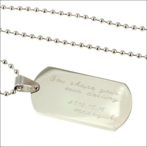 画像4: ドックタグ誕生石付 刻印 名入れ オリジナル（最大50文字無料）お子様のお絵描きなどイラスト可能ＩＤプレート 316L 誕生日クリスマスプレゼント 記念日 高品質 お祝い ステンレス ネックレス トップギフト用 / ジーラブ (4)