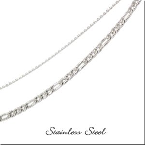 画像2: 2連ブレス / 3ミリフィガロ＆1.0ミリマリーナチェーン ブレスレット 誕生日クリスマスプレゼント 記念日 高品質 お祝い ギフト用 / ジーラブ (2)