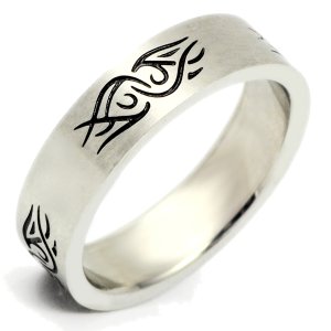 画像2: ステンレス 指輪 トライバル TRYVAL  金属アレルギー対応 アクセサリー 刻印 名入れ 錆びないリング ギフト用にも人気 / ジーラブ (2)