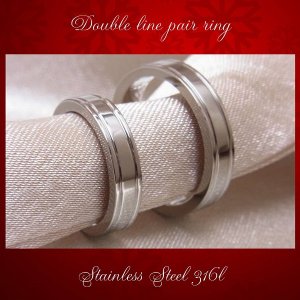 画像7: ステンレス 指輪 スタイリッシュ ダブルライン リング   金属アレルギー対応 アクセサリー メッセージ刻印 錆びないリング クリスマスプレゼント用 / ジーラブ (7)