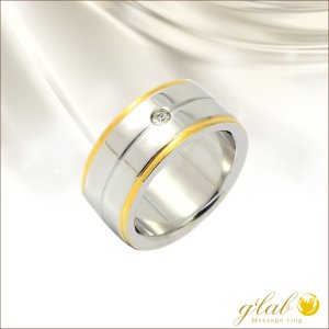 画像1: ワイドハピネス WIDE HAPPINESSステンレス 指輪 刻印 名入れ 錆びないリング (1)