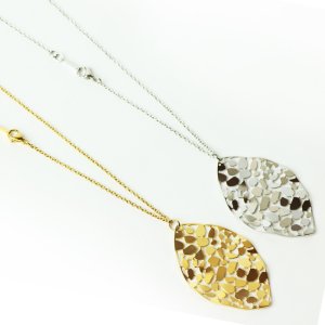 画像8: リーフ ステンレス イエローゴールド ネックレスVie N1260Yギフト用 / ジーラブ (8)