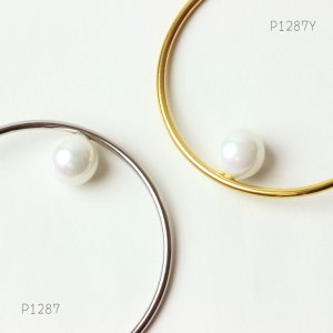 画像3: パール フープ ステンレス イエローゴールド ノンアレルギー ピアス Vie P1287Yギフト用 / ジーラブ (3)