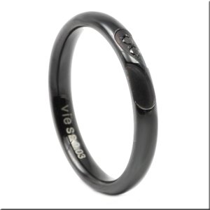 画像2: ステンレス 指輪 シークレットハート ブラックコーティング 天然ダイヤモンド0.015ct 316L 誕生日クリスマスプレゼント 記念日 高品質 お祝い   金属アレルギー対応 アクセサリー 錆びないリング メッセージ刻印 ギフト用にも人気 / ジーラブ (2)