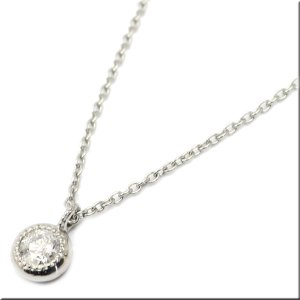 画像3: ステンレス ネックレストップチェーン付 1粒アンティークフレーム ダイヤモンド ソリティア ネックレストップ ギフト用 / ジーラブ (3)