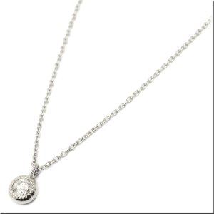 画像4: ステンレス ネックレストップチェーン付 1粒アンティークフレーム ダイヤモンド ソリティア ネックレストップ ギフト用 / ジーラブ (4)