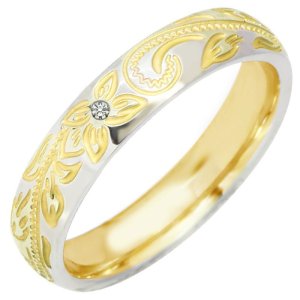 画像6: ステンレス 指輪 ハワイアン ガラスの靴 天然ダイヤモンド サージカル ペアリング 結婚 金属アレルギー対応 アクセサリー 送料無料 刻印無料記念日のプレゼントにも人気  / ジーラブ (6)