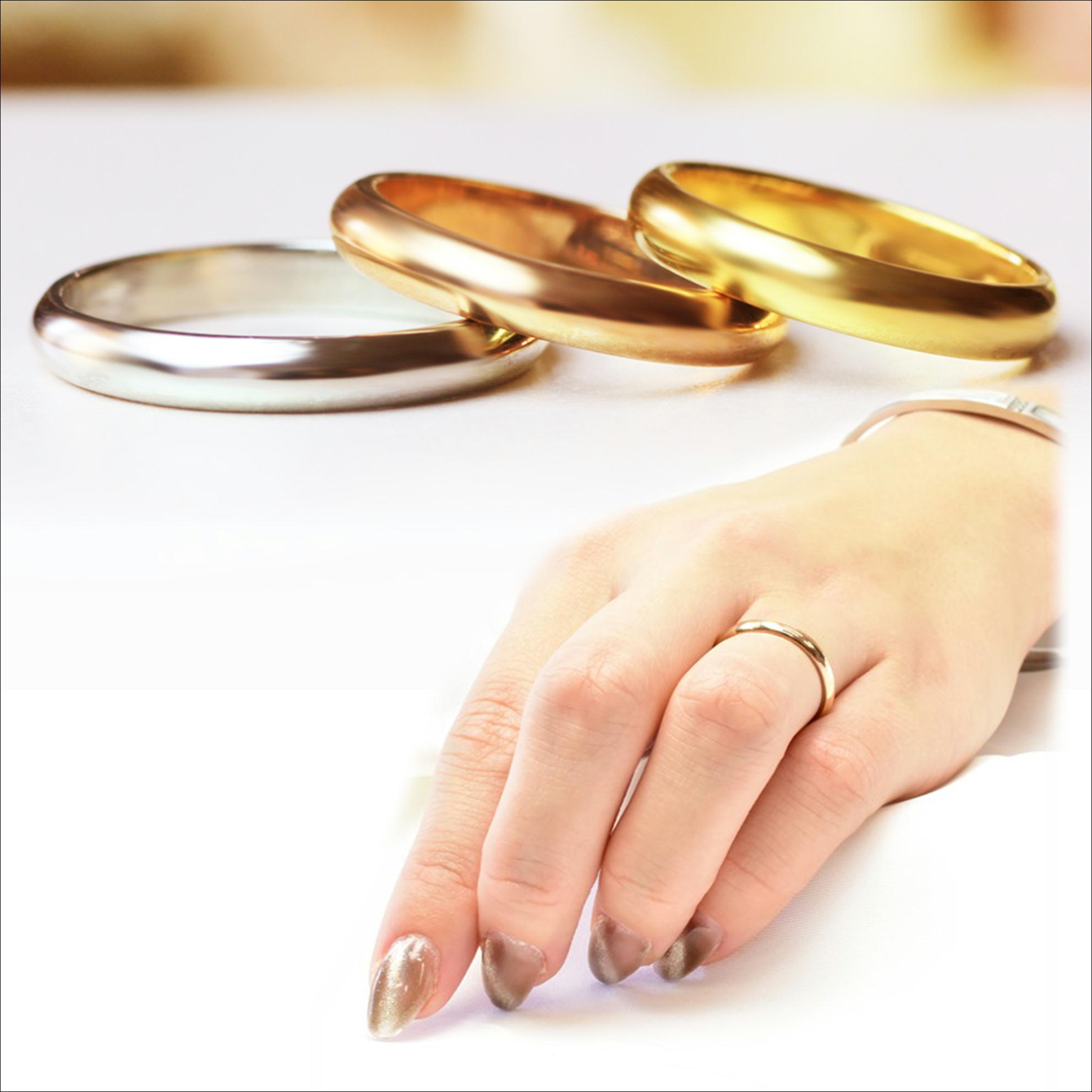 指輪 18金 ピンクゴールド 窪みのあるV字リング 幅2.4mm