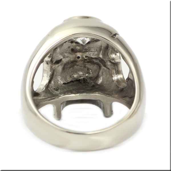 ドクロスカル髑髏キュービックジルコニア指輪/メンズハード/316Ｌ/ステンレス 指輪 単品 ジーラブ （1本価格）